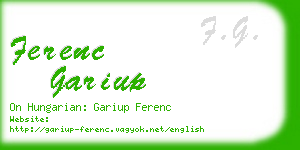 ferenc gariup business card